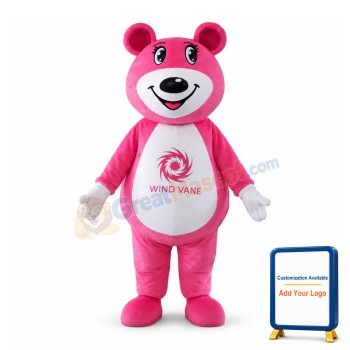Cute Cartoon Pink Bear Lightweight Mascot Costume For Adult