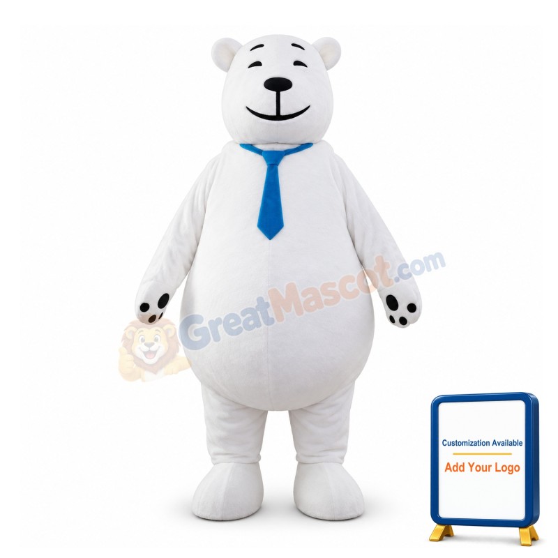 Adult Cartoon White Bear Lightweight Mascot Costume
