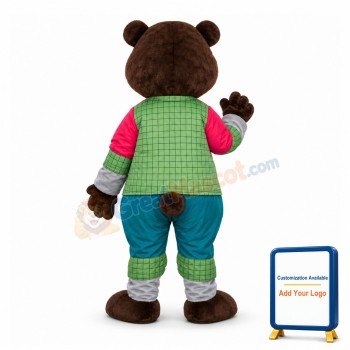 Friendly Cartoon Black Bear Mascot Costume