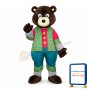 Friendly Cartoon Black Bear Mascot Costume