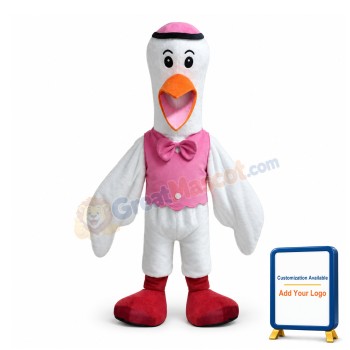 Cartoon White Bird Mascot Costume