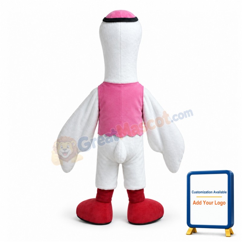 Cartoon White Bird Mascot Costume