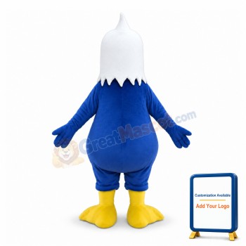 Adult Cartoon Blue Bald Eagle Mascot Costume