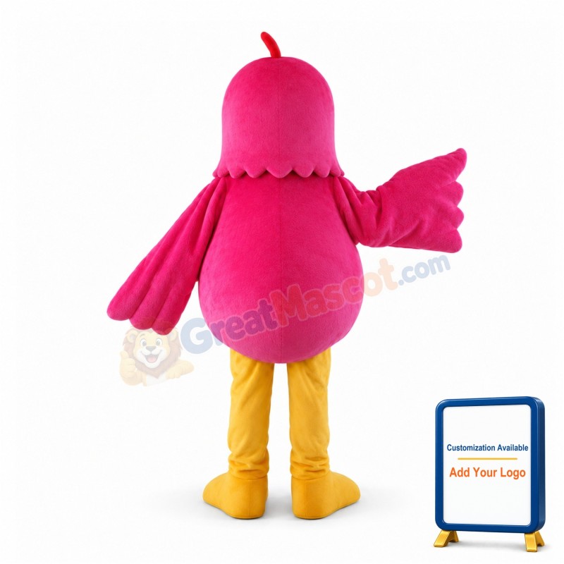 Adult Cartoon Pink Hen Mascot Costume