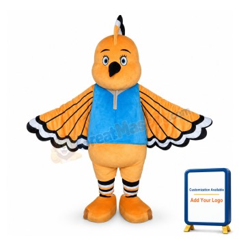 Adult Cartoon Orange Bird Mascot Costume