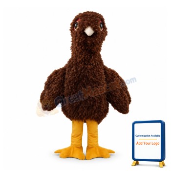 Adult Size Dark Brown Bird Mascot Costume