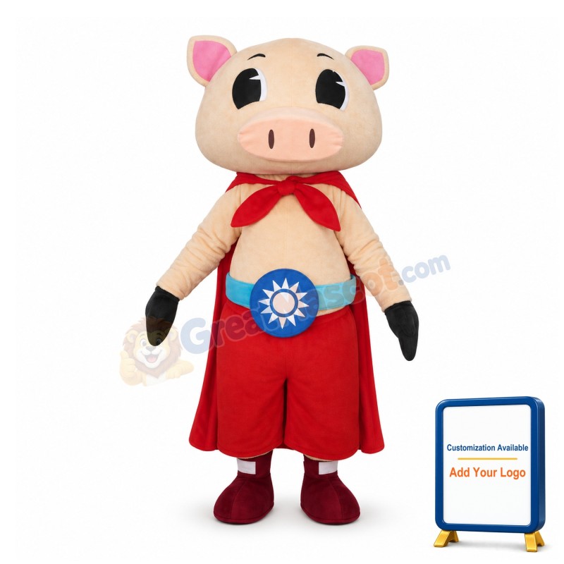 Superhero Pig Mascot Costume