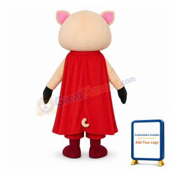 Superhero Pig Mascot Costume