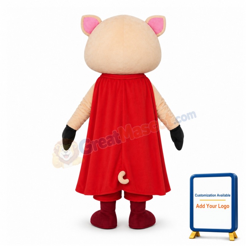 Superhero Pig Mascot Costume