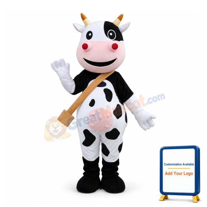 Adult Cartoon Milk Cow Mascot Costume