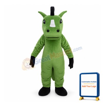 Adult Cartoon Green Horse Mascot Costume