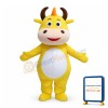 Cute Cartoon Yellow Bull Mascot Adult Costume
