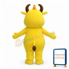 Cute Cartoon Yellow Bull Mascot Adult Costume