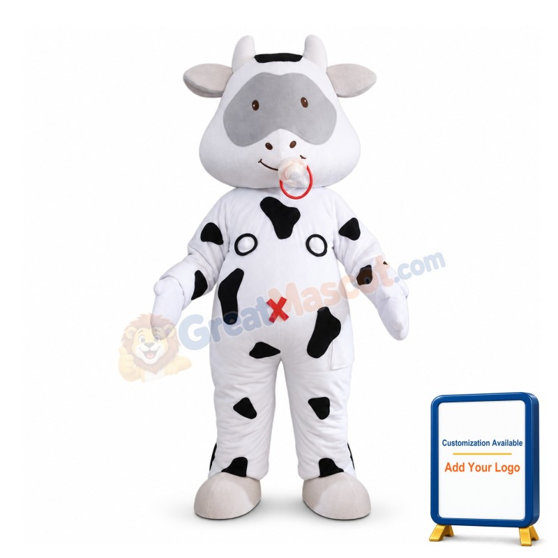 Cute Cartoon Baby Cow With Nipple Mascot Costume
