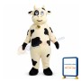 Cute Cartoon Yellow Cow With Bells Mascot Costume
