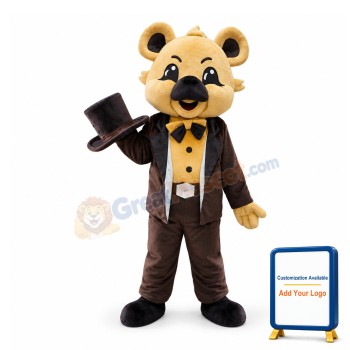Gentleman Beige Koala Mascot Costume