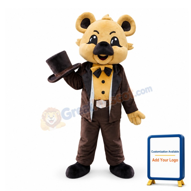 Gentleman Beige Koala Mascot Costume