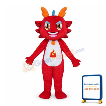 Adult Cartoon Chinese Fire Dragon Mascot Costume