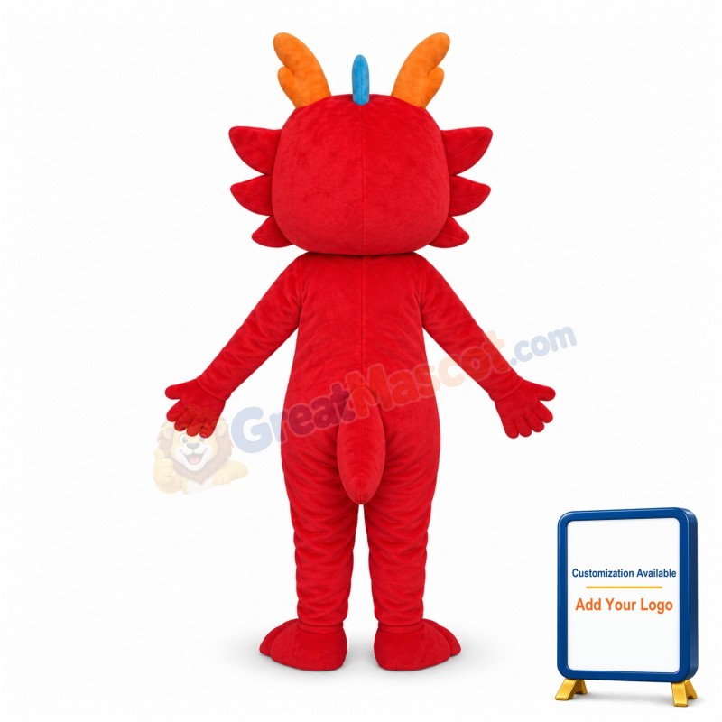 Adult Cartoon Chinese Fire Dragon Mascot Costume