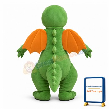 Adult Cartoon Green Baby Dragon Mascot Costume