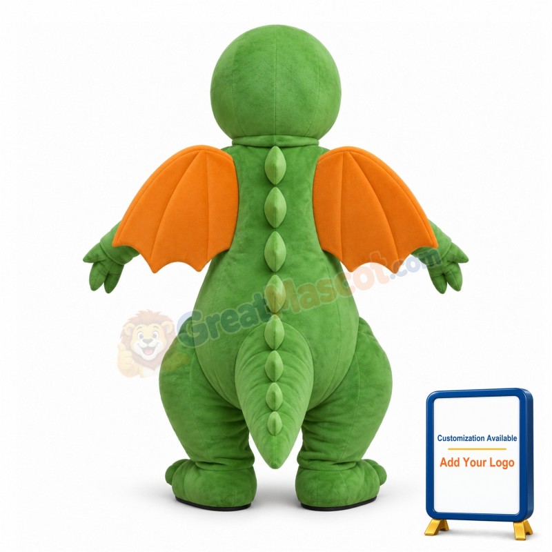 Adult Cartoon Green Baby Dragon Mascot Costume
