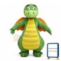 Adult Cartoon Green Baby Dragon Mascot Costume