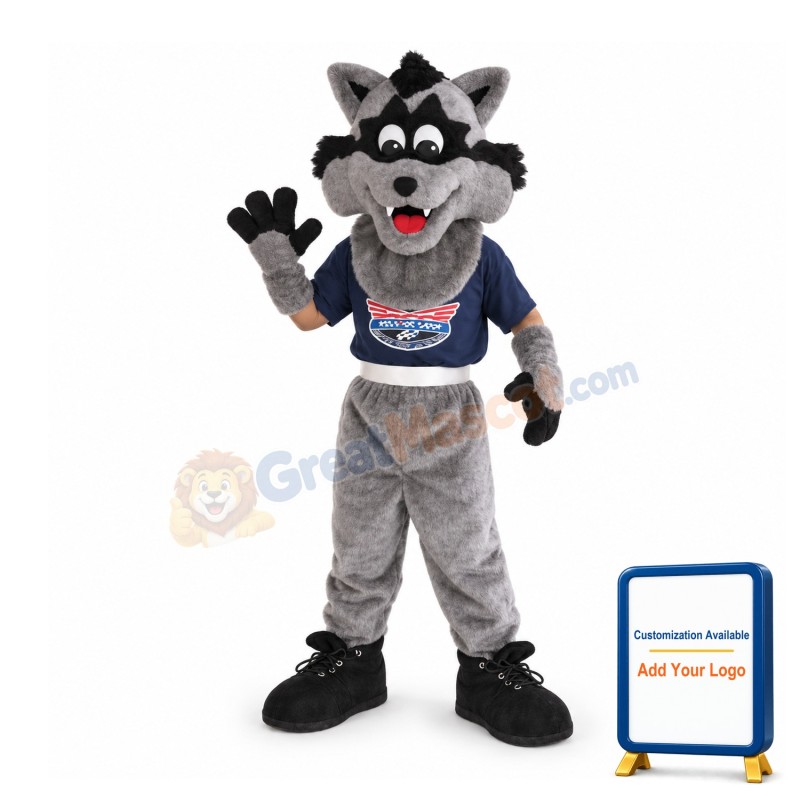 Cute Gray Wolf Cub Mascot Costume