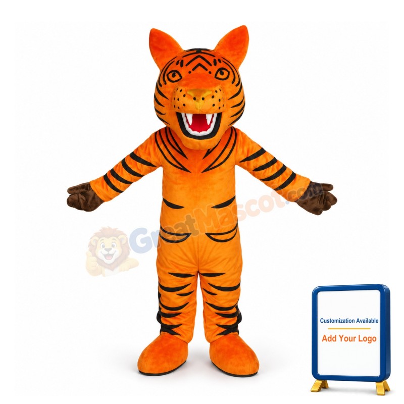 Howling Cartoon Orange Tiger Lightweight Mascot Adult Costume