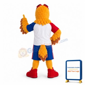 Sport Orange Falcon Mascot Costume