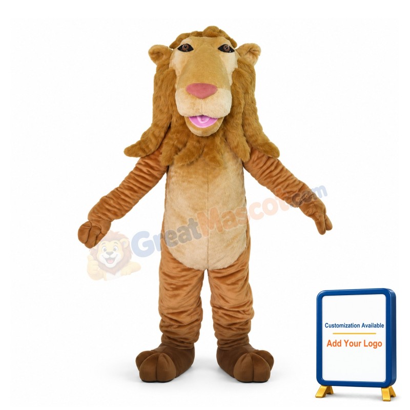 Long Mane Lion Mascot Adult Costume