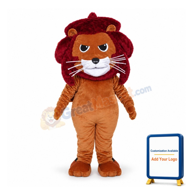 Angry African Lion Cartoon Mascot Costume