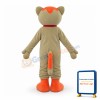 Gray & Orange Cat With Red Bow Tie Mascot Costume