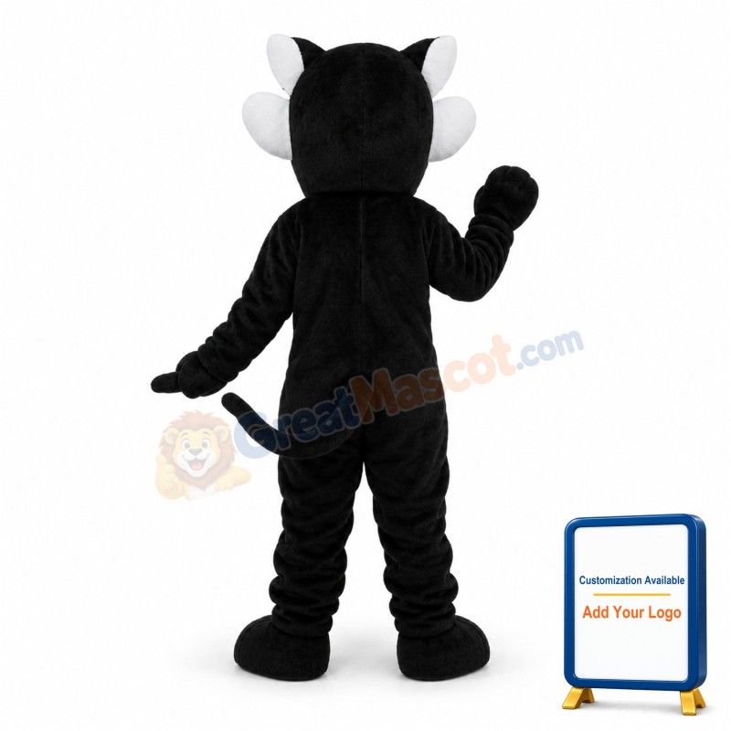 Thin Teeth Black Wolf Mascot Costume