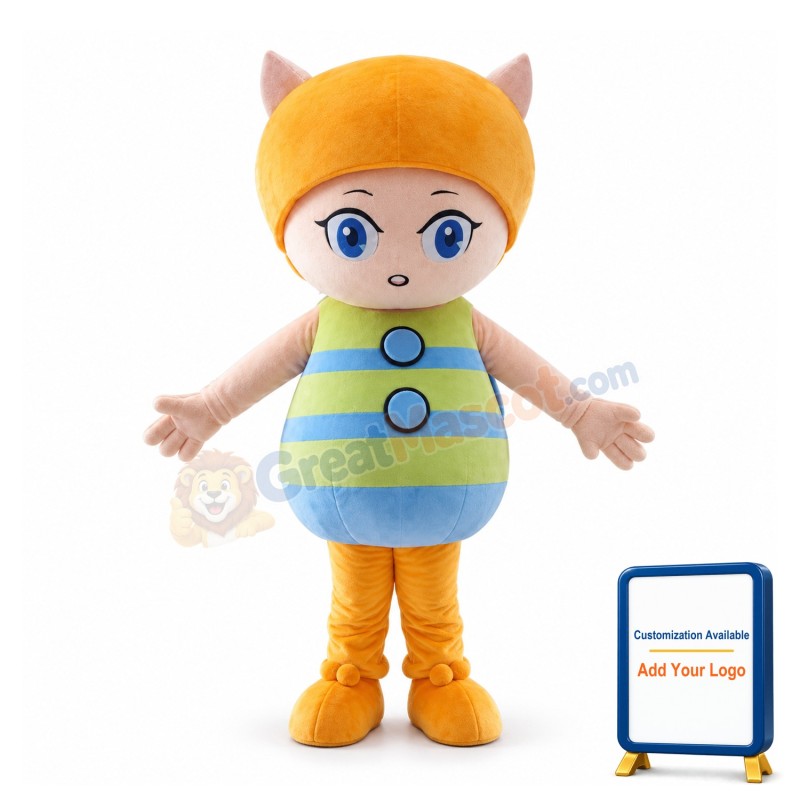 Cute Cartoon Cat Girl Mascot Adult Costume