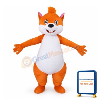 Adult Cartoon Orange Squirrel Mascot Costume