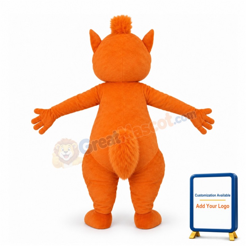 Adult Cartoon Orange Squirrel Mascot Costume