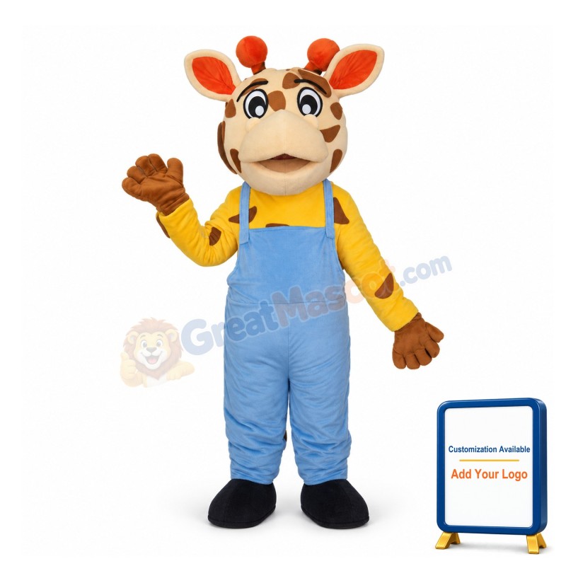 Adult Cartoon Giraffe Mascot Costume