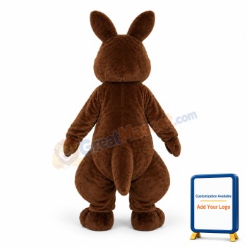 Dark Brown Kangaroo With Kangaroo Cub Mascot Adult Costume