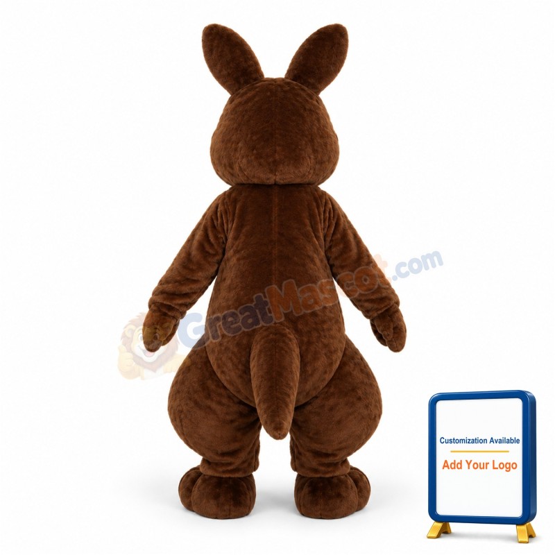 Dark Brown Kangaroo With Kangaroo Cub Mascot Adult Costume