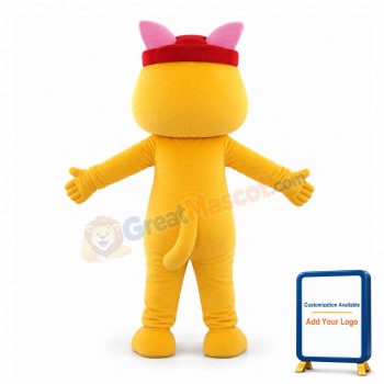 Cute Cartoon Yellow Cat Mascot Costume For Adult