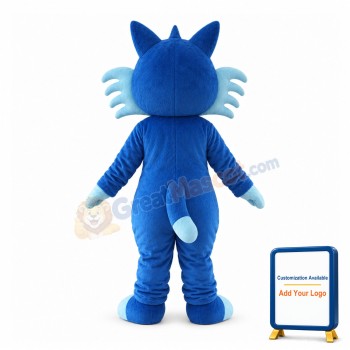 Cartoon Blue Fox Mascot Adult Costume