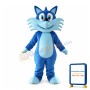 Cartoon Blue Fox Mascot Adult Costume