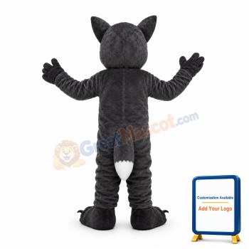 Dark Gray Wolf Mascot Adult Costume