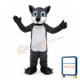 Dark Gray Wolf Mascot Adult Costume