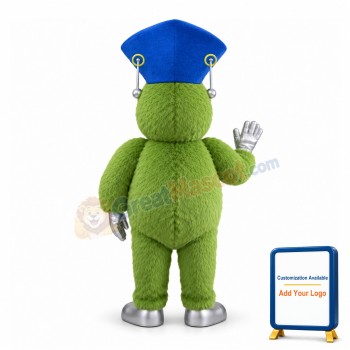 Cool Cartoon Green Furry Monster Mascot Costume