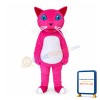 Adult Cartoon Rose Red Cat Mascot Costume