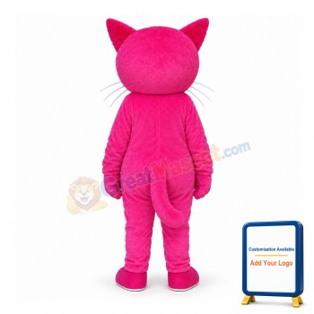 Adult Cartoon Rose Red Cat Mascot Costume