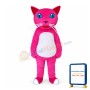 Adult Cartoon Rose Red Cat Mascot Costume