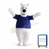 Fat Cartoon White Dog Mascot Costume
