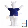 Fat Cartoon White Dog Mascot Costume